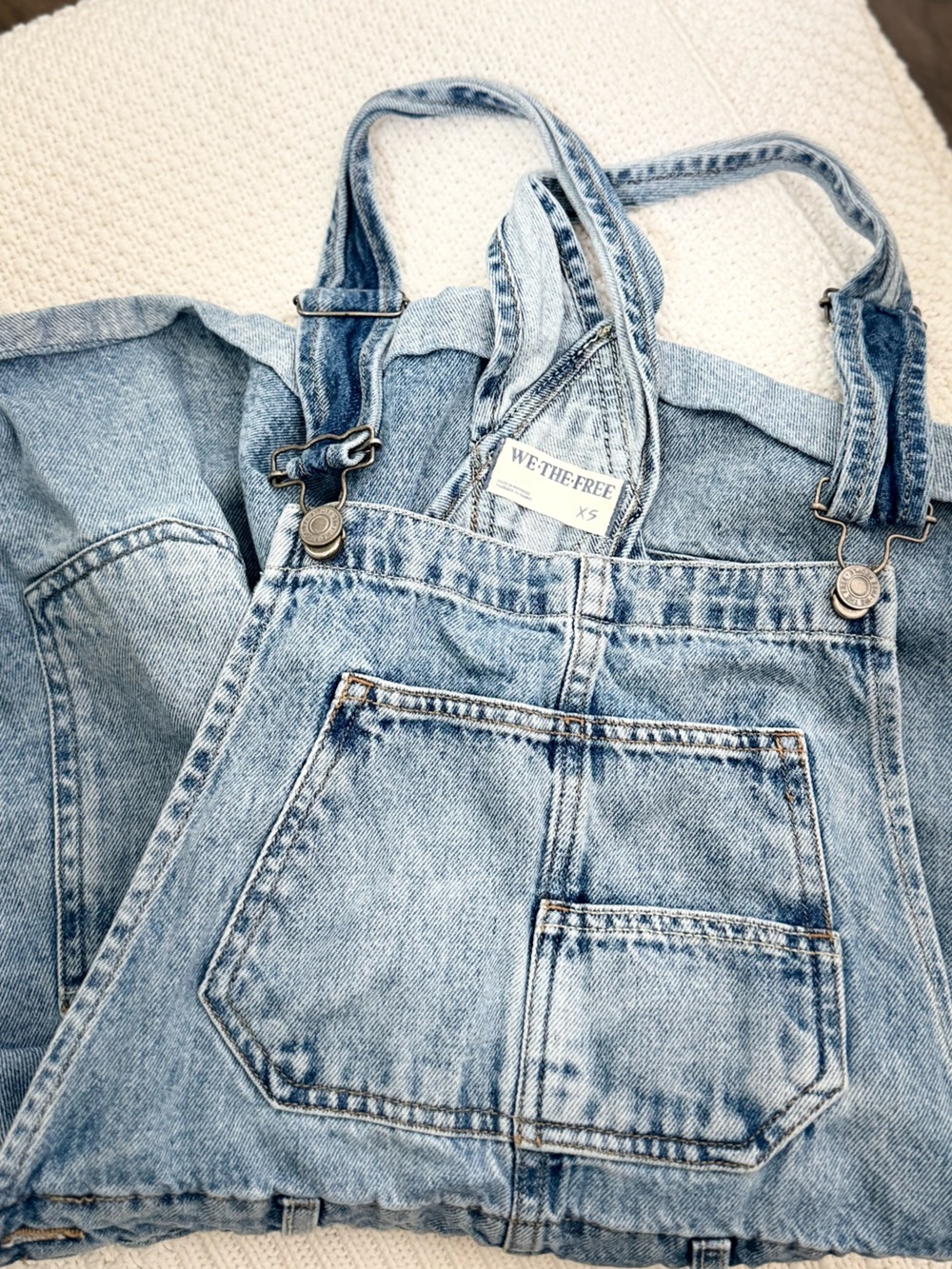 We The Free Light Blue Denim Overalls